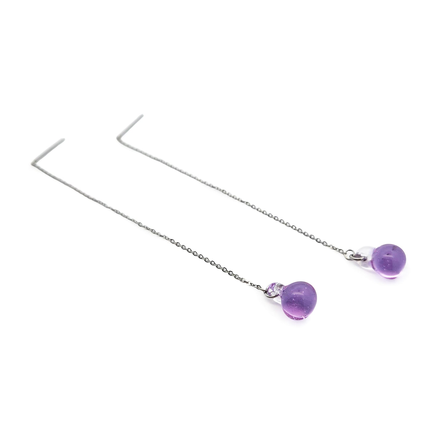Long Chain Sphere Drop Earrings