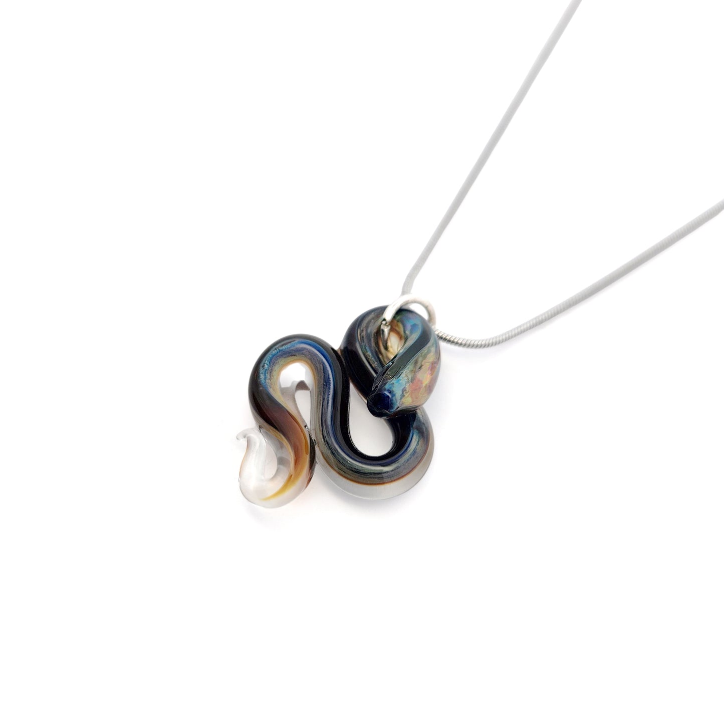 Blue Glass Snake Pendant