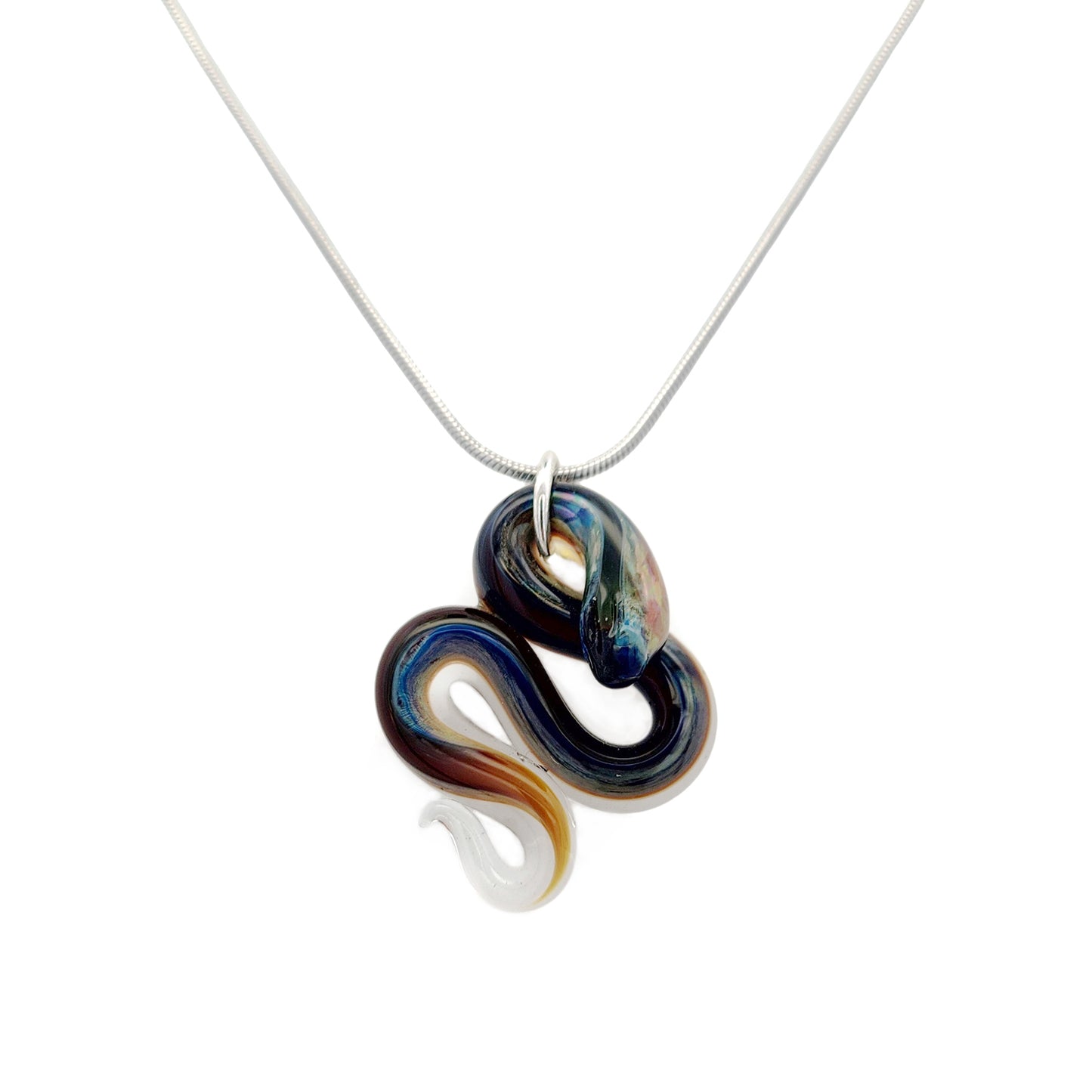 Blue Glass Snake Pendant