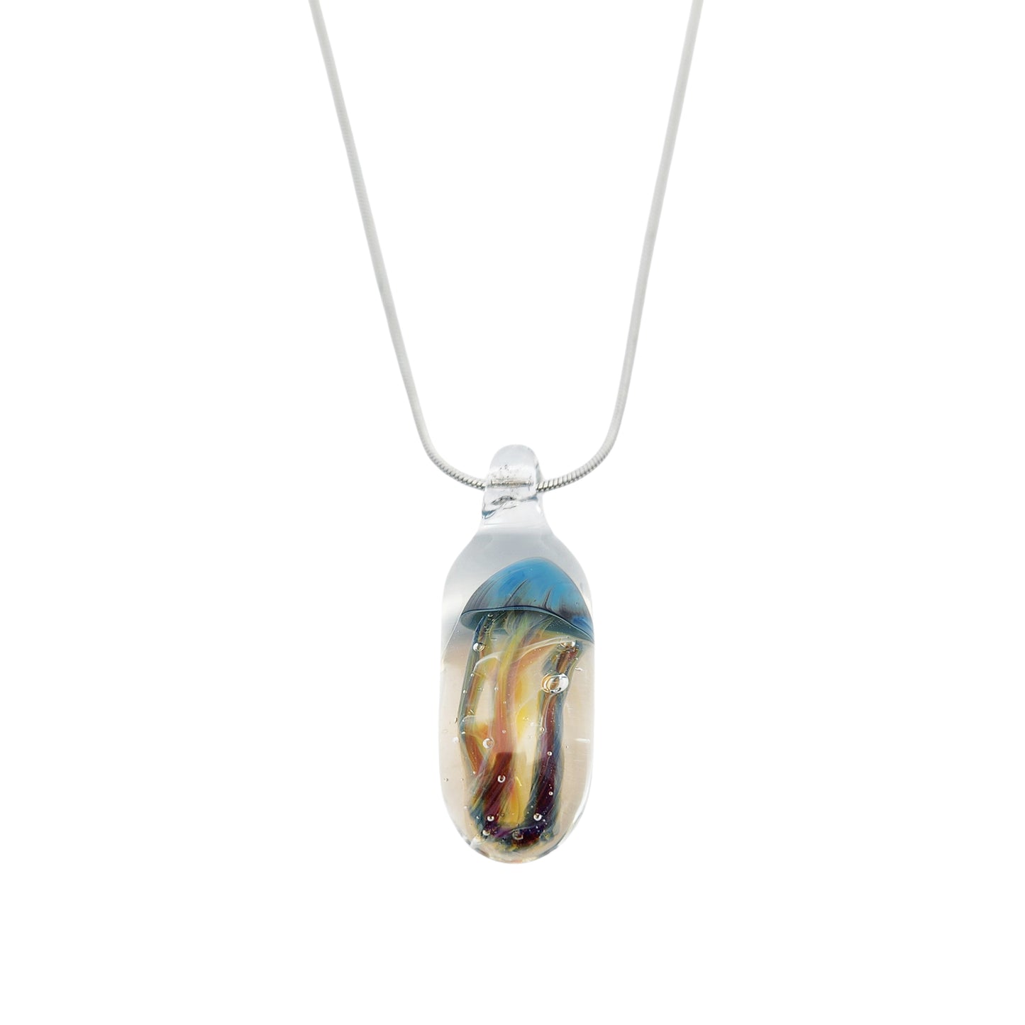 Blue Glass Jellyfish Pendant