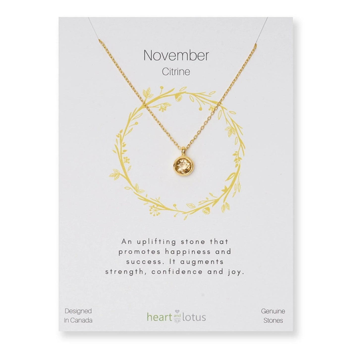 Citrine November Birthstone Necklace