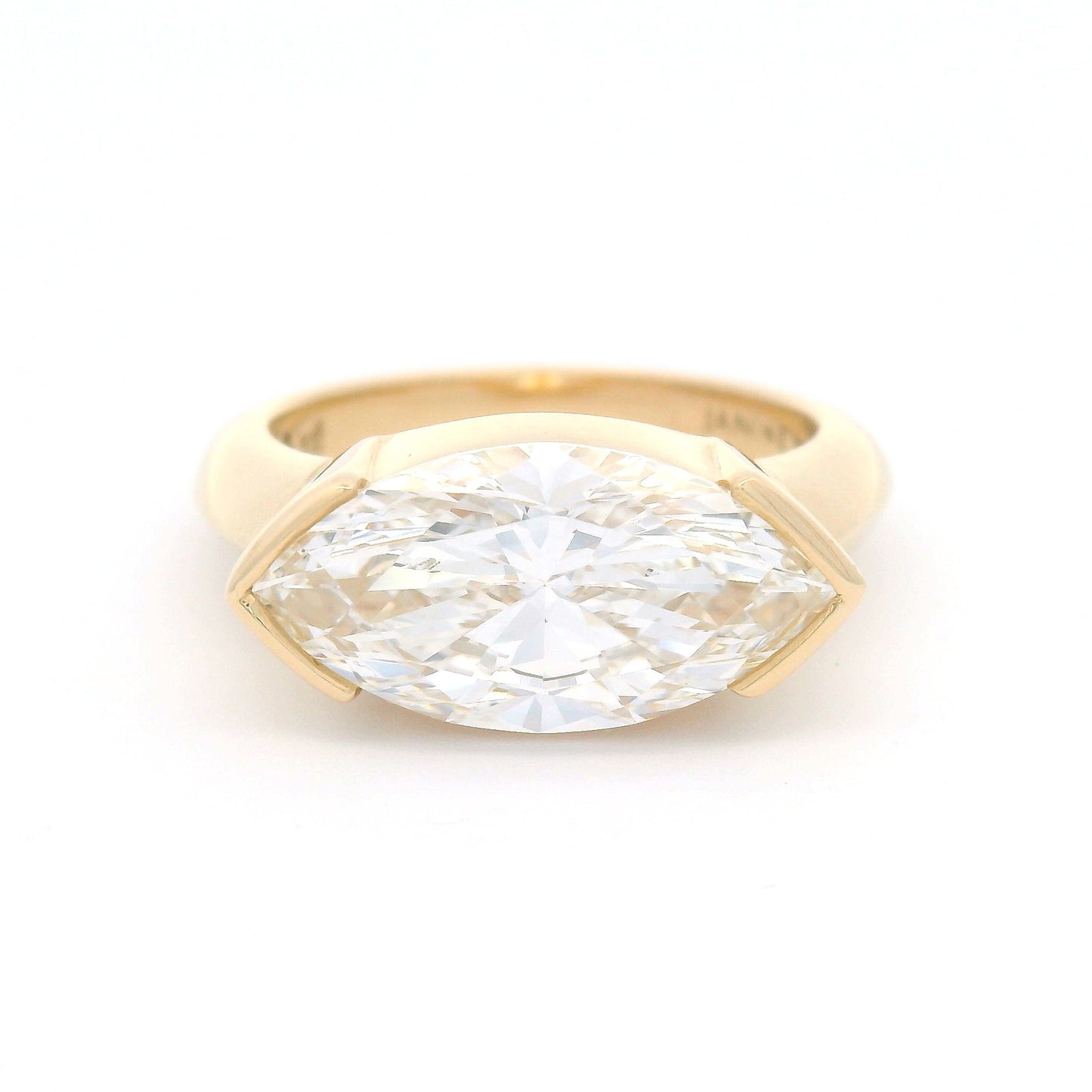 14k Yellow Solitaire with 3.1ct Lab-Grown Marquise Diamond