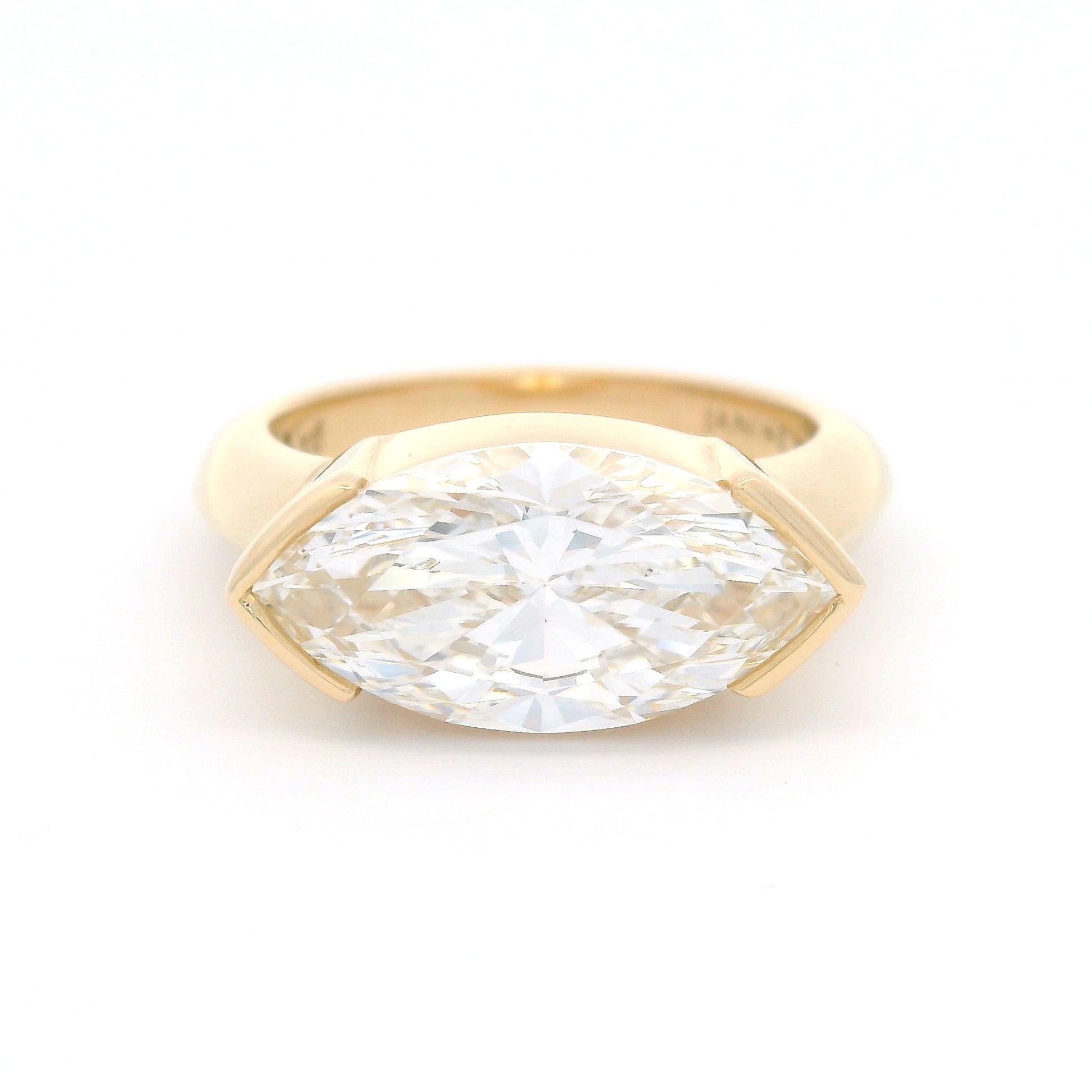 14k Yellow Solitaire with 3.1ct Lab-Grown Marquise Diamond