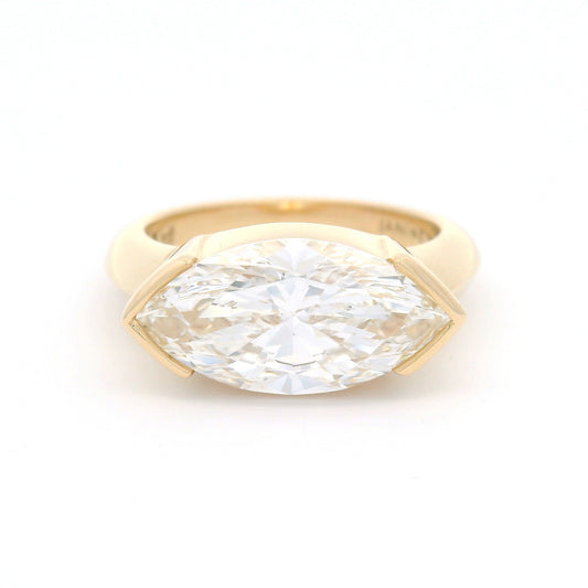 14k Yellow Solitaire with 3.1ct Lab-Grown Marquise Diamond