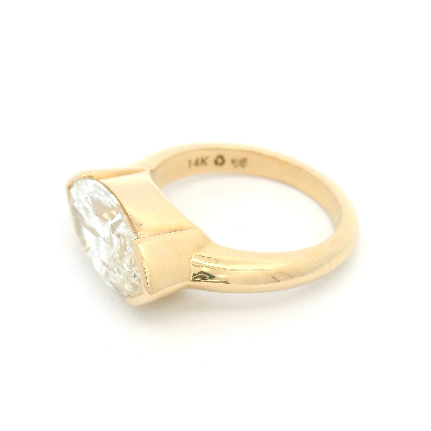 14k Yellow Solitaire with 3.1ct Lab-Grown Marquise Diamond