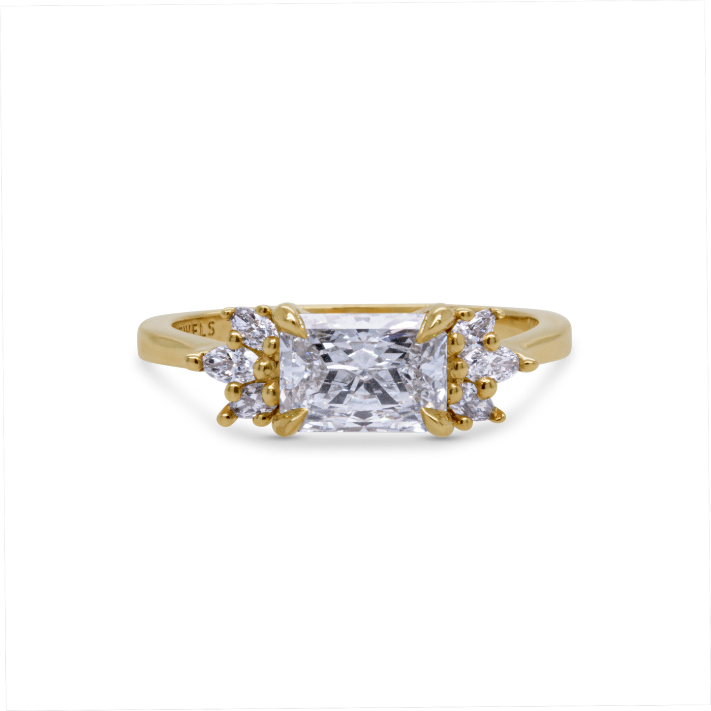 14k Yellow Engagement Ring with 1.02ct Radiant-Cut Lab-Grown Diamond and Accent Diamonds