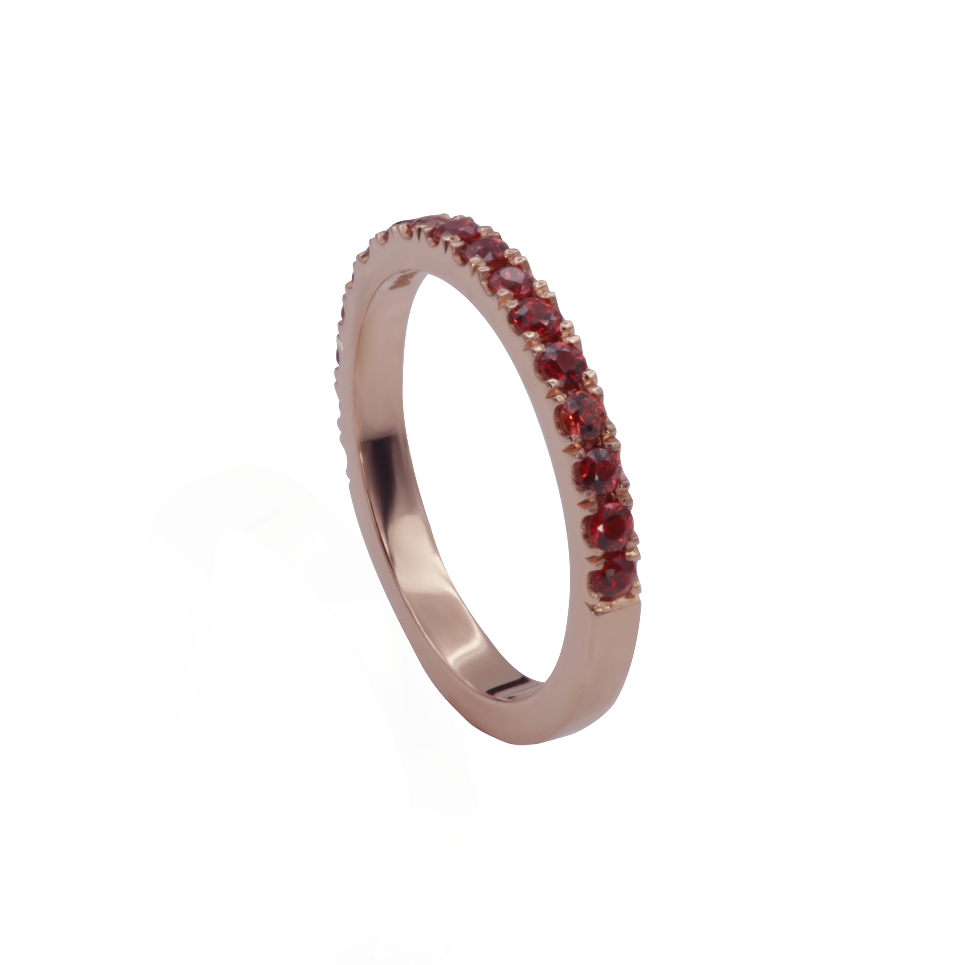 14k Rose Gold Half Eternity with 0.68cts Round Orange Sapphires