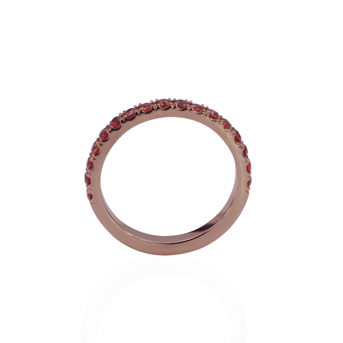 14k Rose Gold Half Eternity with 0.68cts Round Orange Sapphires