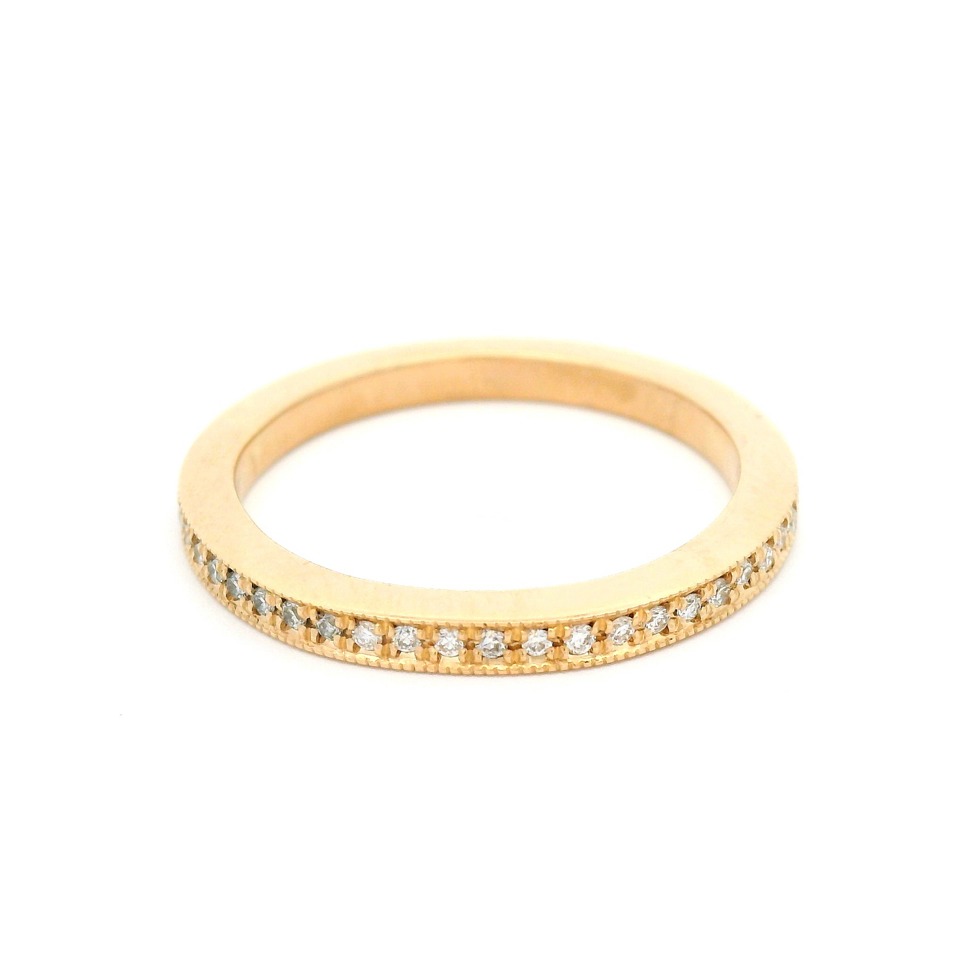 14k Yellow Gold Half Eternity with 0.11cts Bead-Set Lab-Grown Diamonds