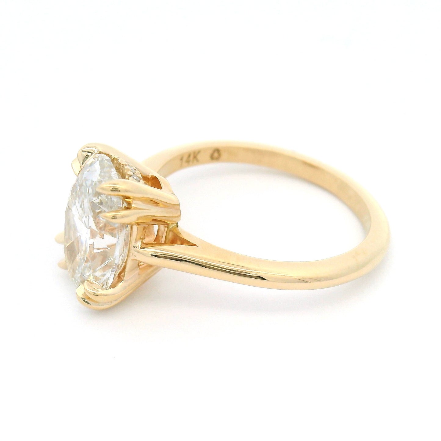 14k Yellow Engagement Ring with 2.86ct Lab-Grown Diamond & Accent Lab-Grown Diamonds
