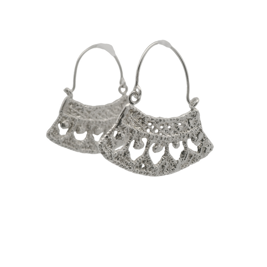Silver Large Lace Earrings