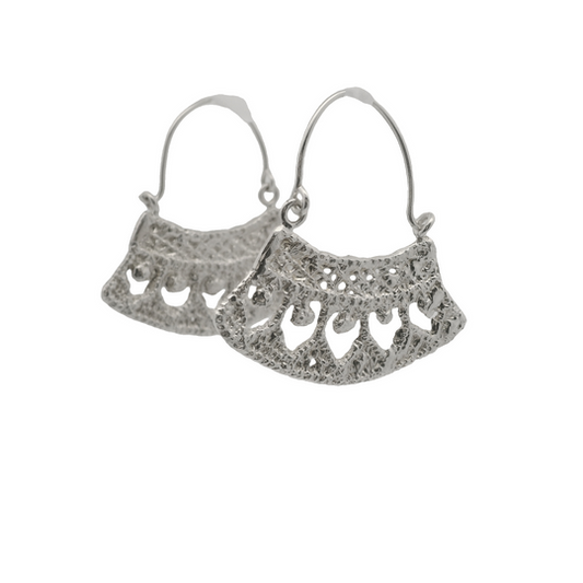 Silver Large Lace Earrings