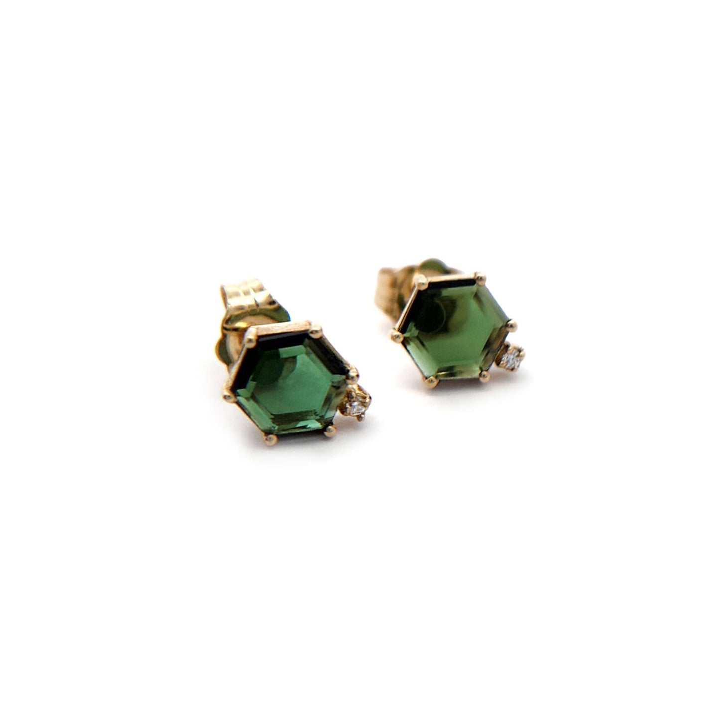 Emerald Hexagon Studs