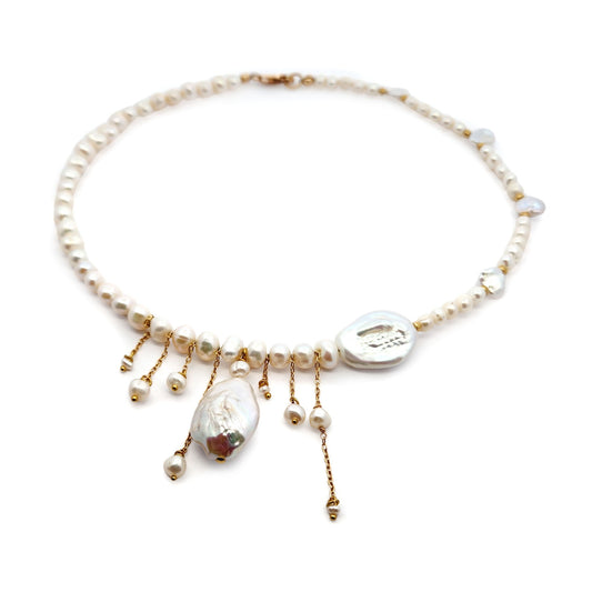 Asymmetric Freshwater Pearl Necklace