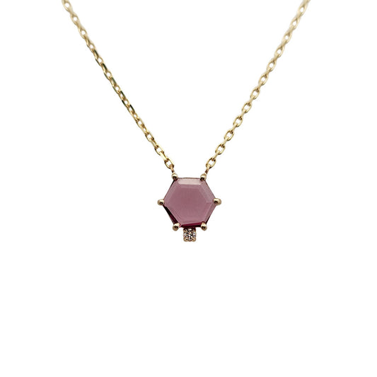 Ruby Hexagon Necklace