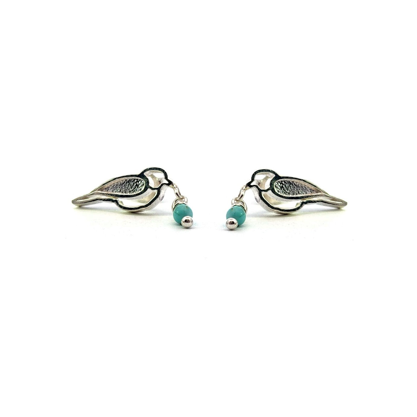 Sterling Silver Turquoise Bird Studs
