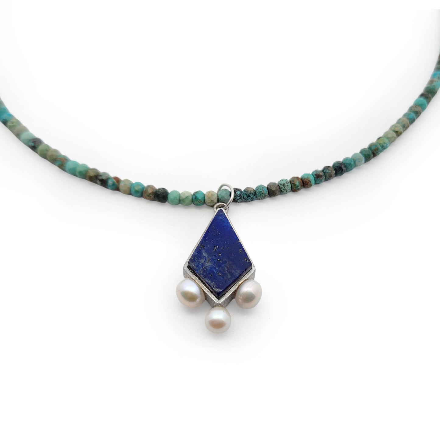 Kite Lapis Lazuli & Pearl Necklace