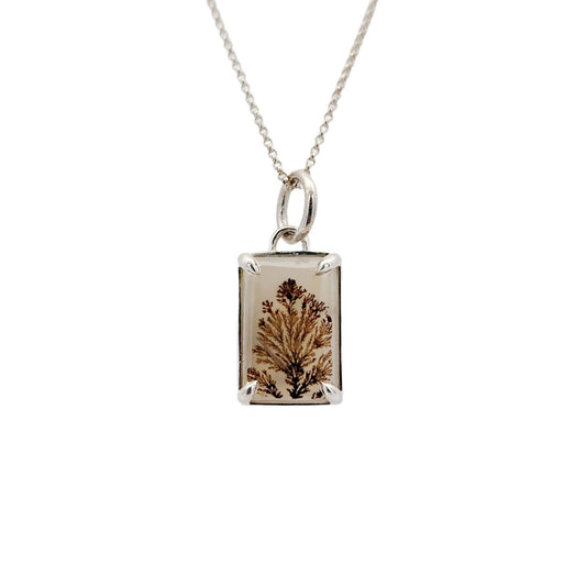 Rectangle Dendritic Agate Pendant