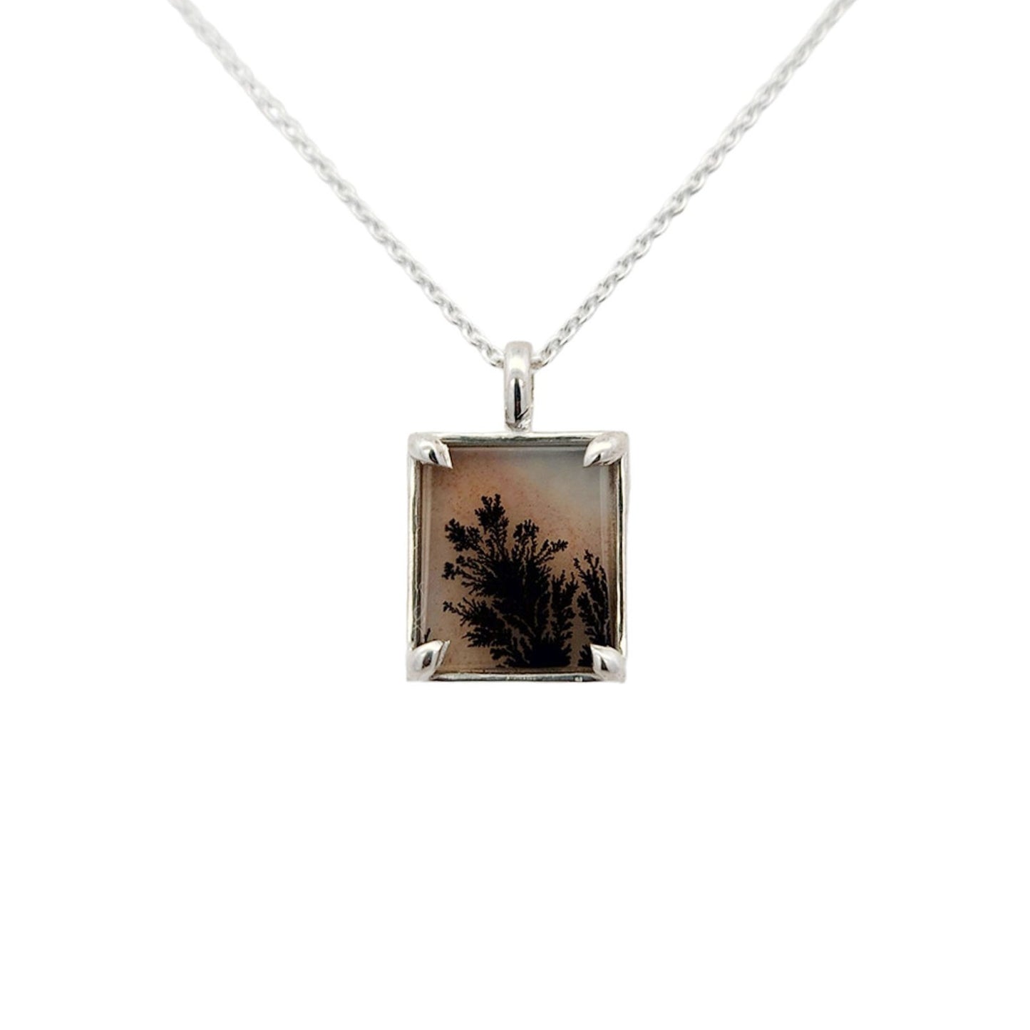 Square Dendritic Agate Pendant
