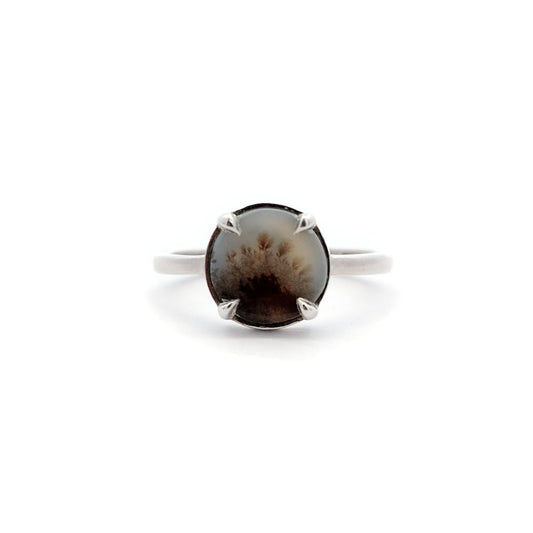 Round Dendritic Agate Ring