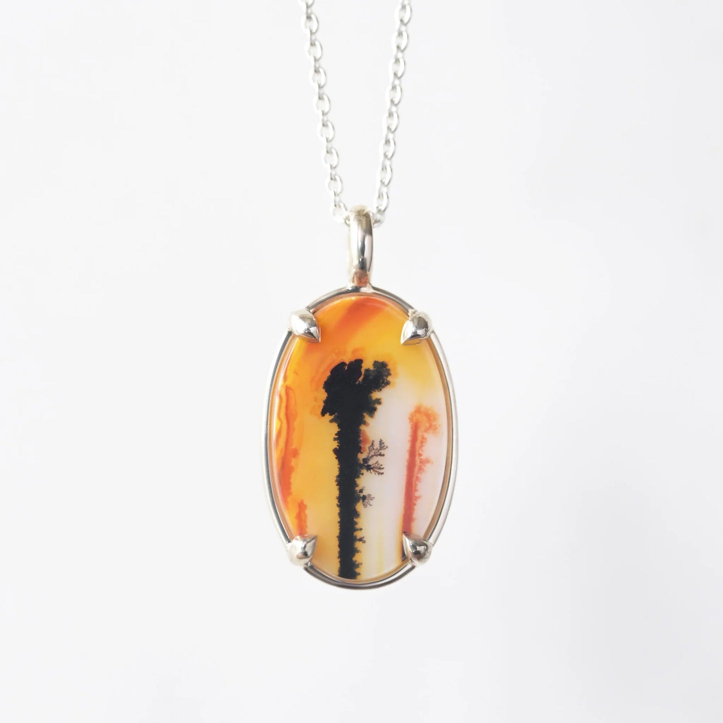 Sunset Dendritic Agate Pendant