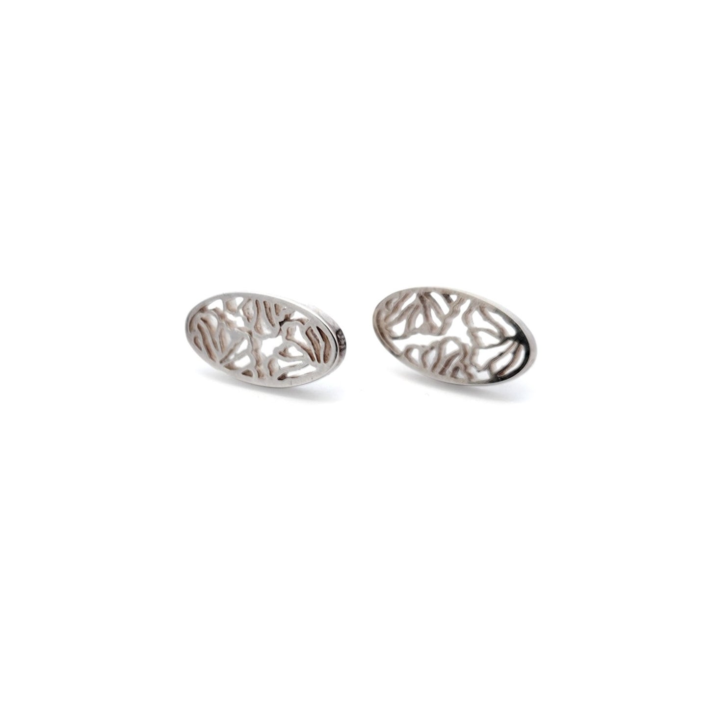 Quilled Oval Stud Earrings