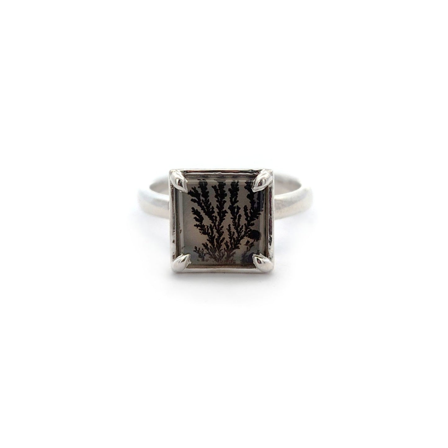 Square Dendritic Agate Ring