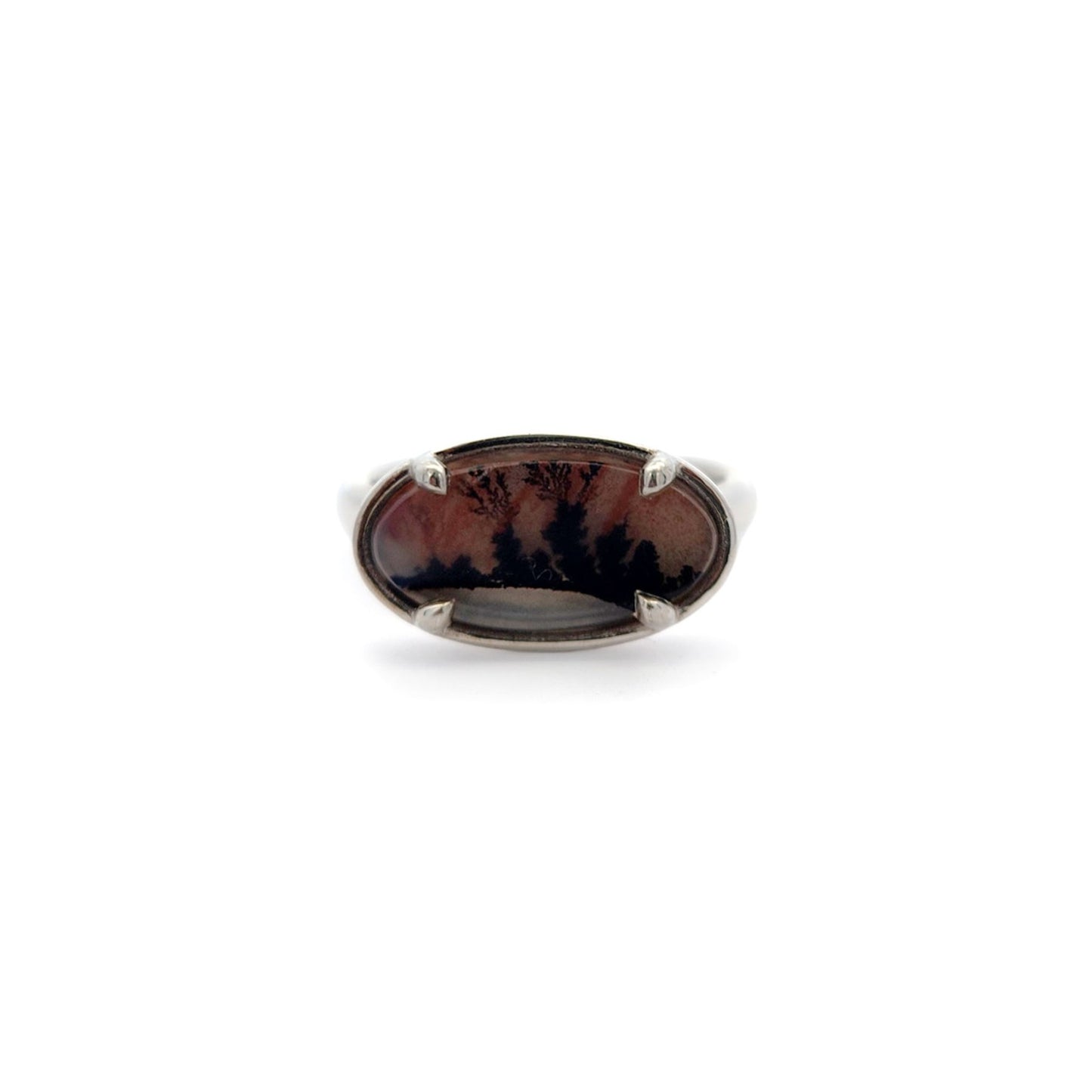 Oval Dendritic Agate Ring