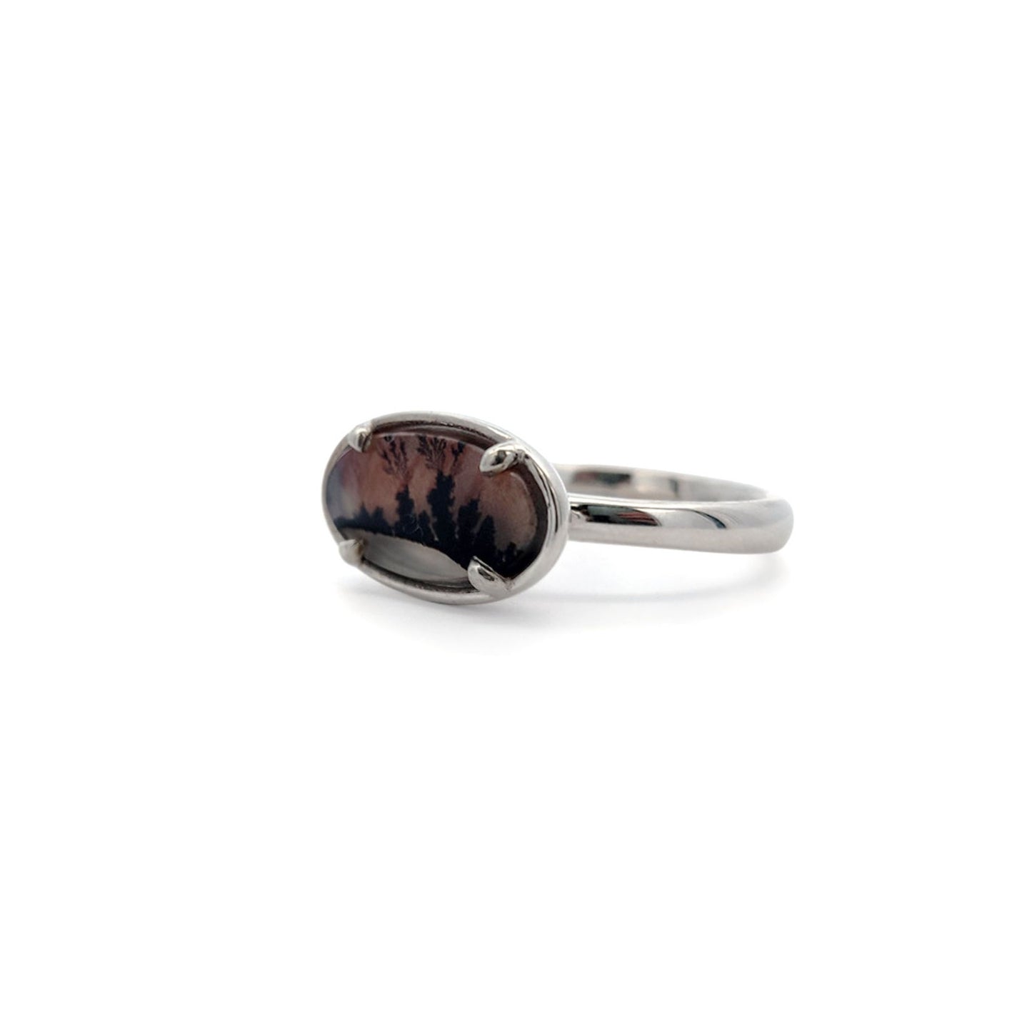 Oval Dendritic Agate Ring