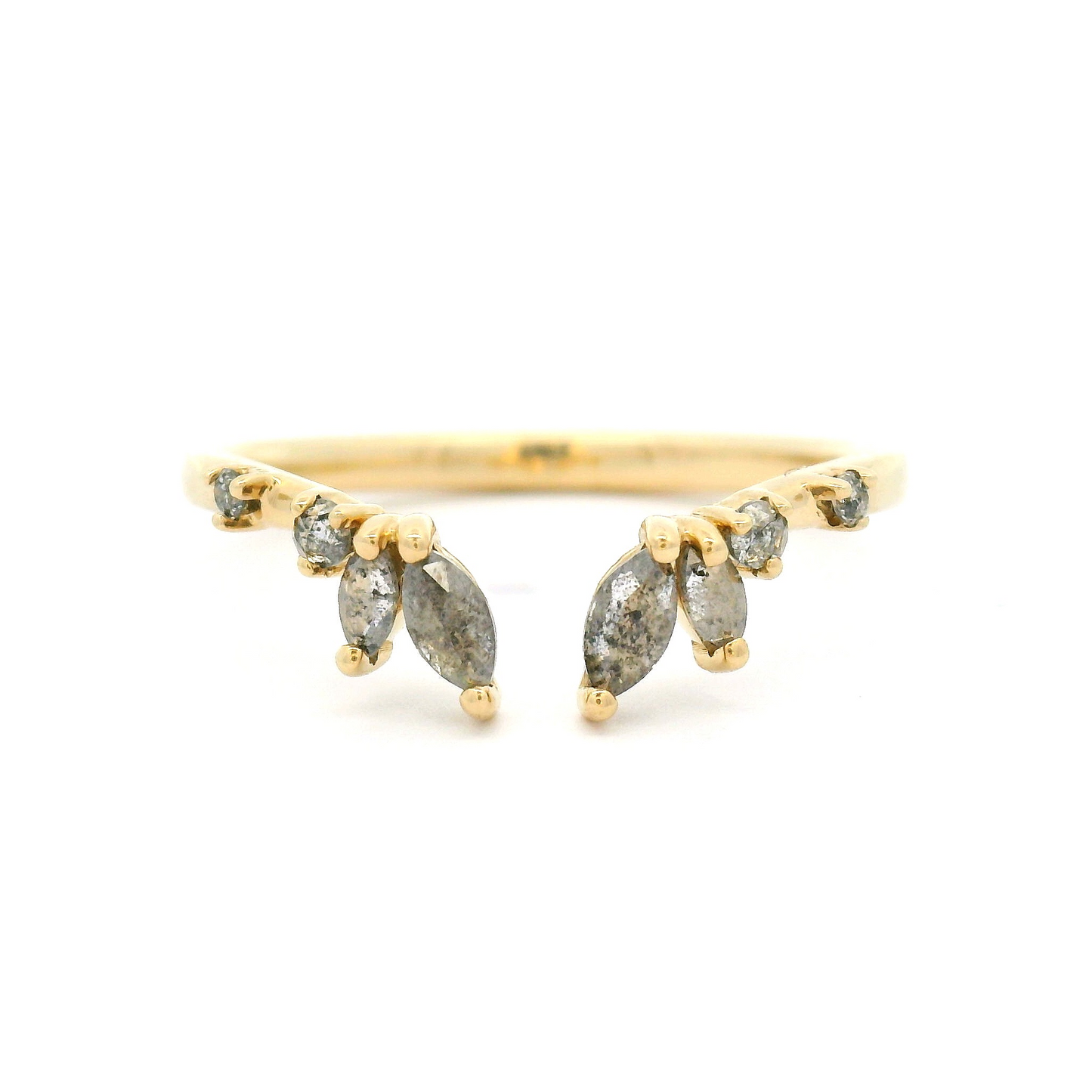14k Yellow Open Band with 0.30cts Salt & Pepper Mixed Cut Diamonds