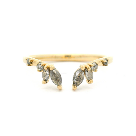14k Yellow Open Band with 0.30cts Salt & Pepper Mixed Cut Diamonds