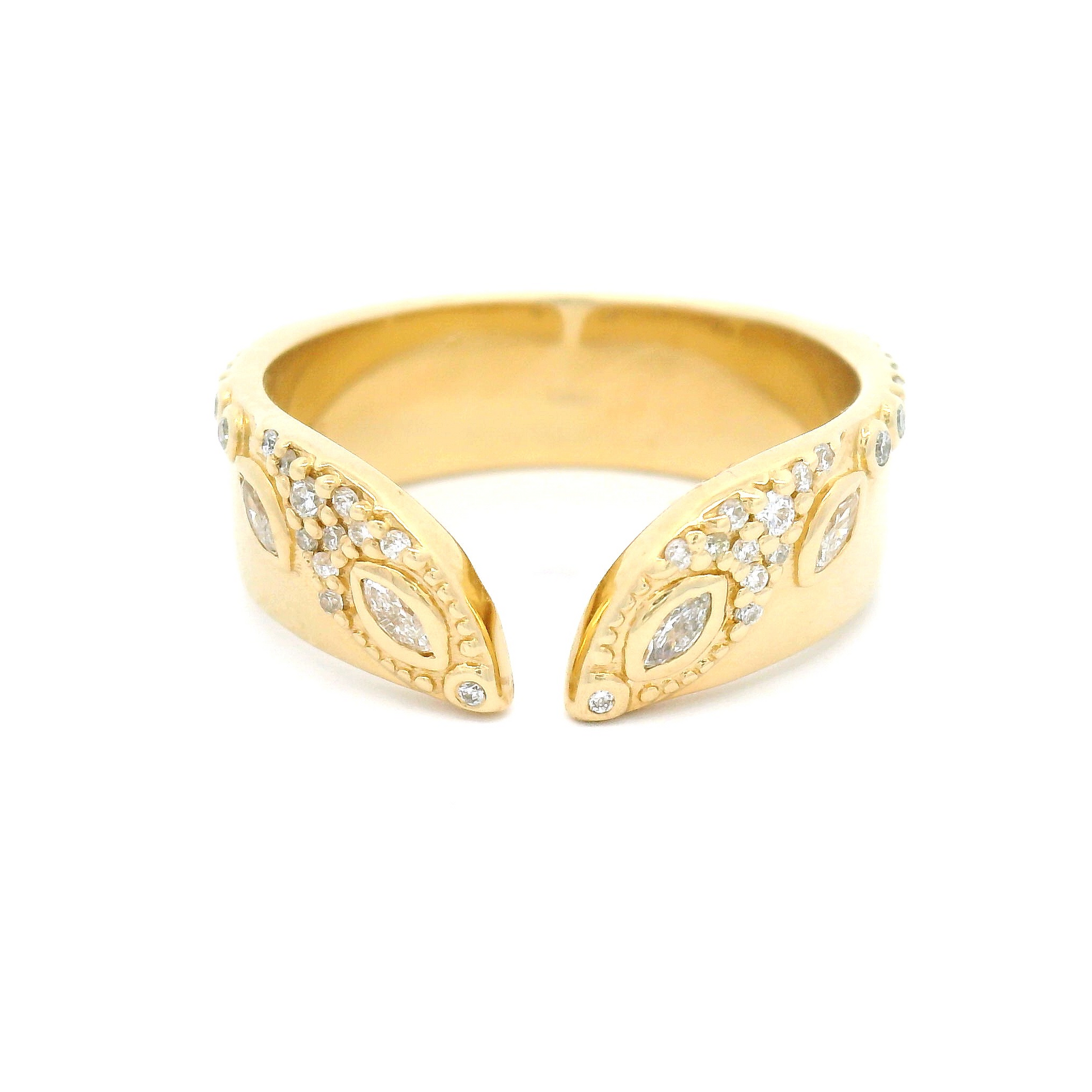 14k Yellow Open Band with 0.26cts Mixed Cut Diamonds