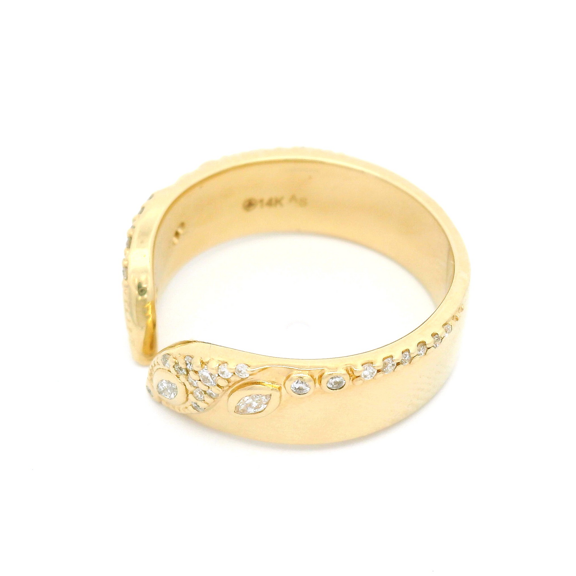 14k Yellow Open Band with 0.26cts Mixed Cut Diamonds
