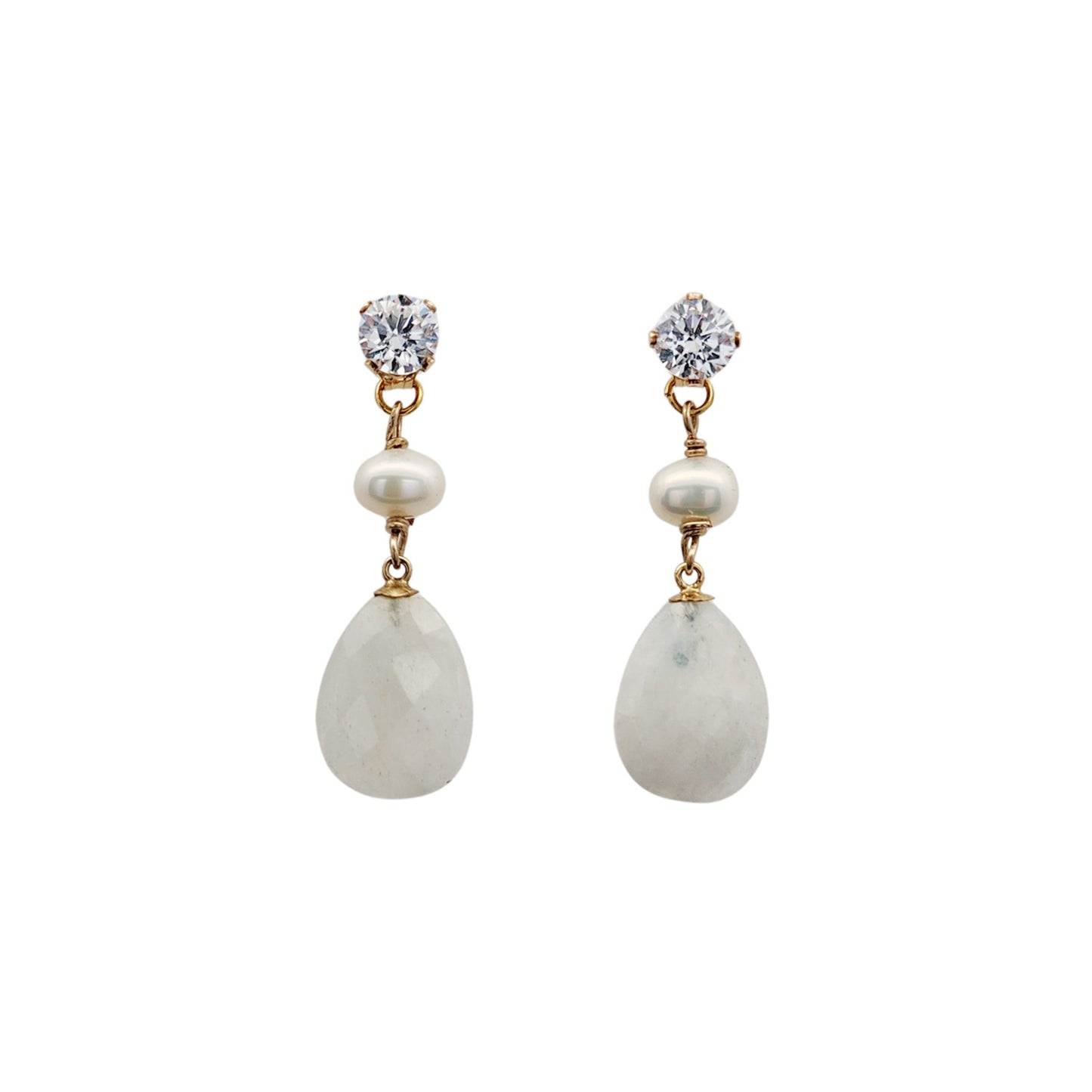 2-Ways-to-Wear CZ & Moonstone Drop Earrings