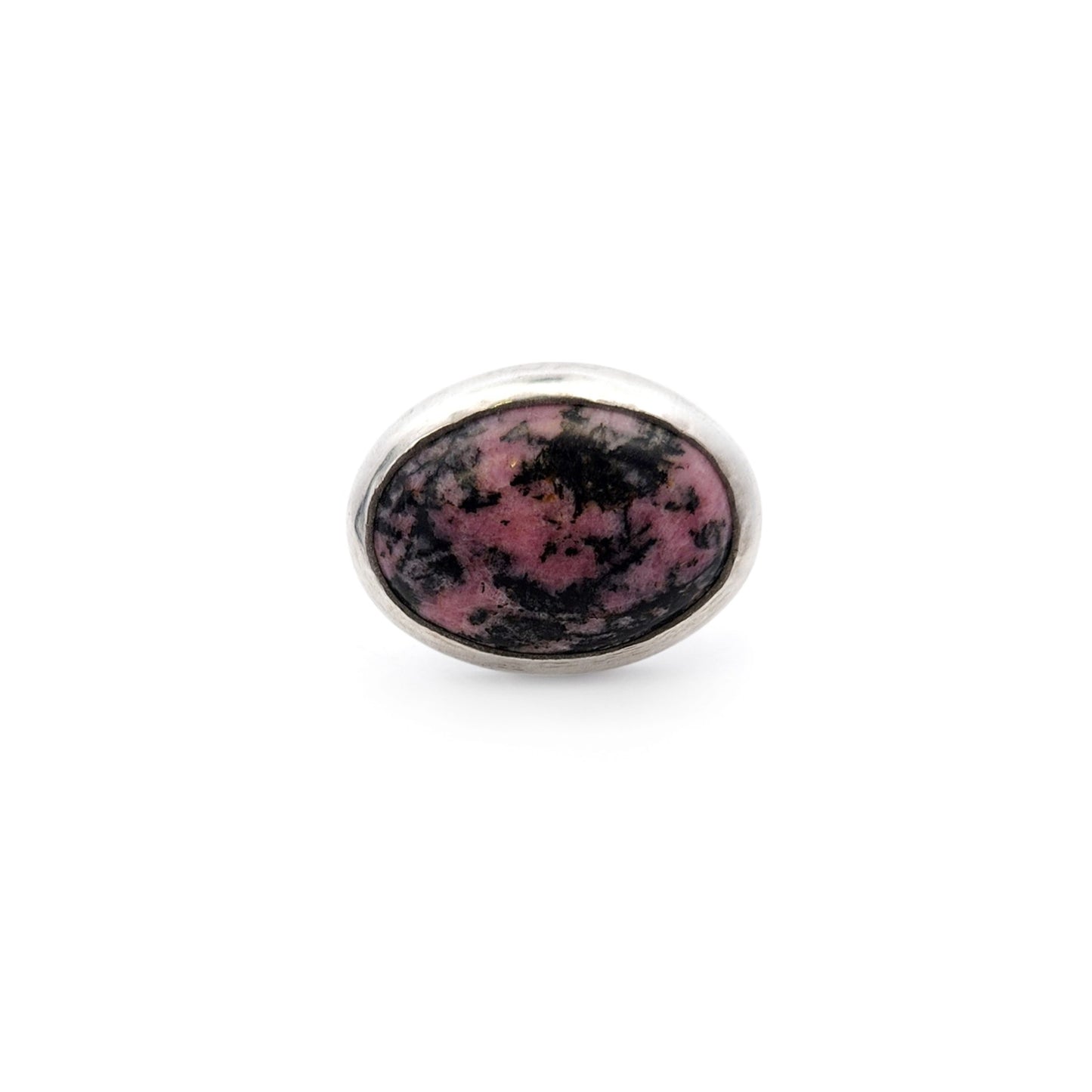 Sterling Silver Rhodonite Bezel Ring