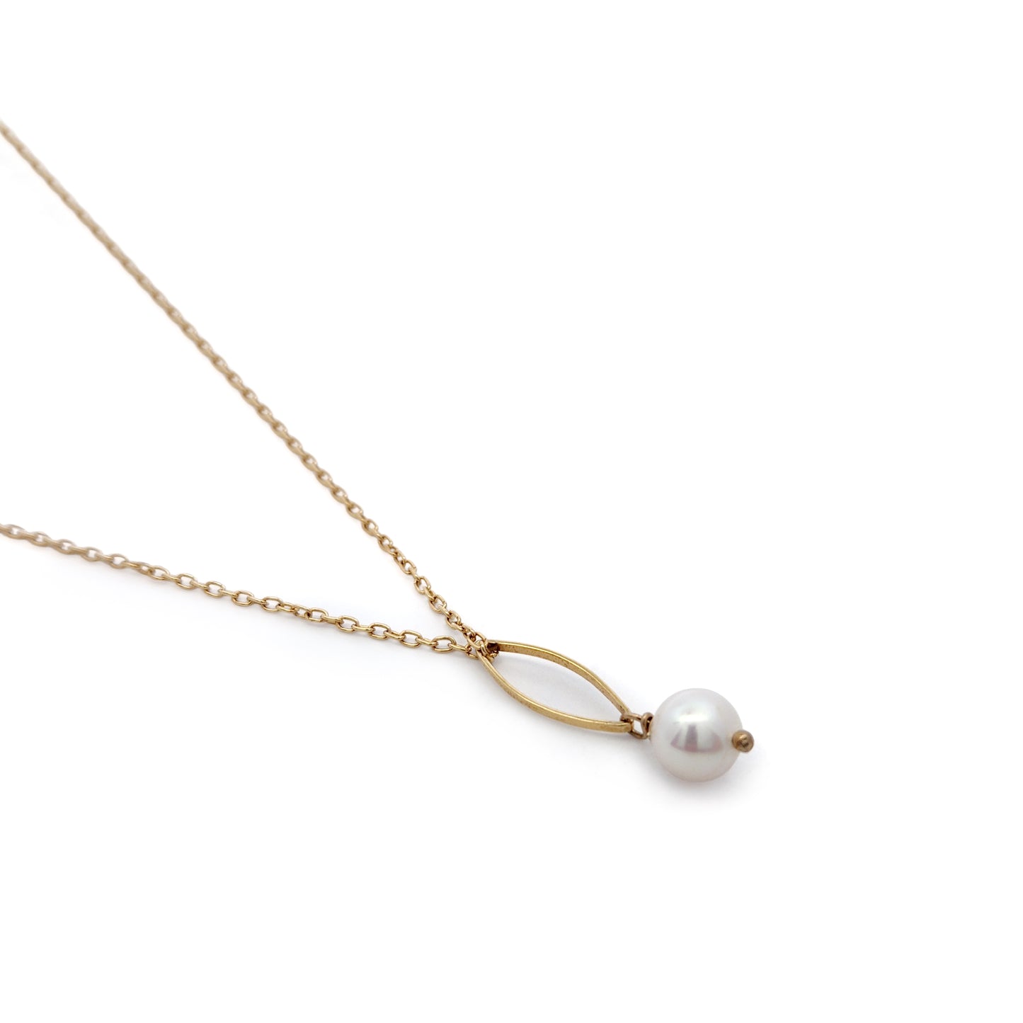 Open Marquise Shape & Pearl Drop Pendant