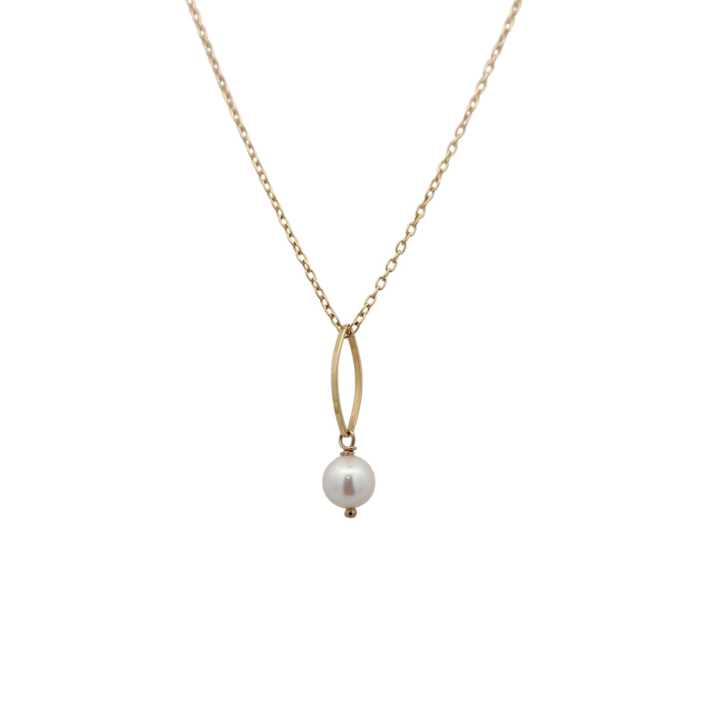Open Marquise Shape & Pearl Drop Pendant