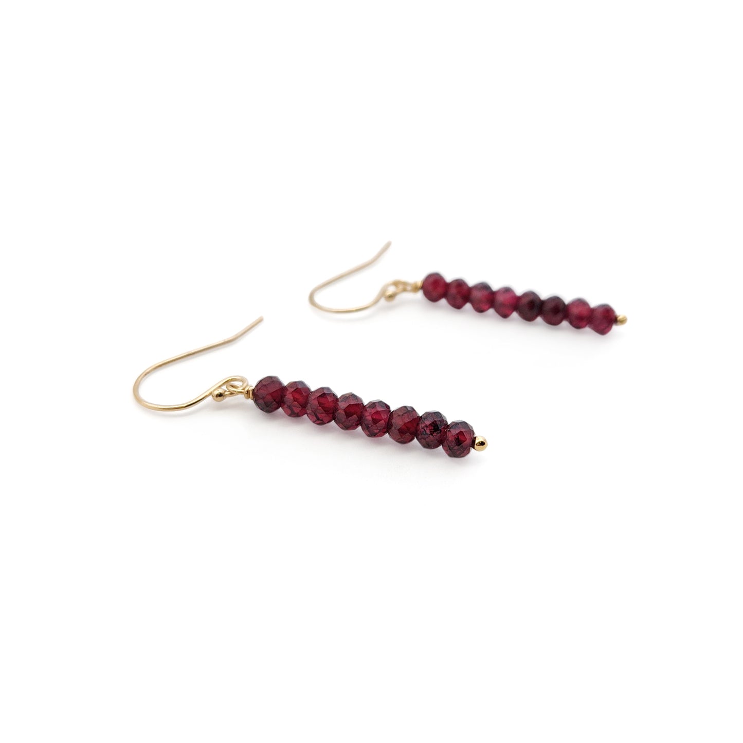 Garnet Bead Drop Earrings