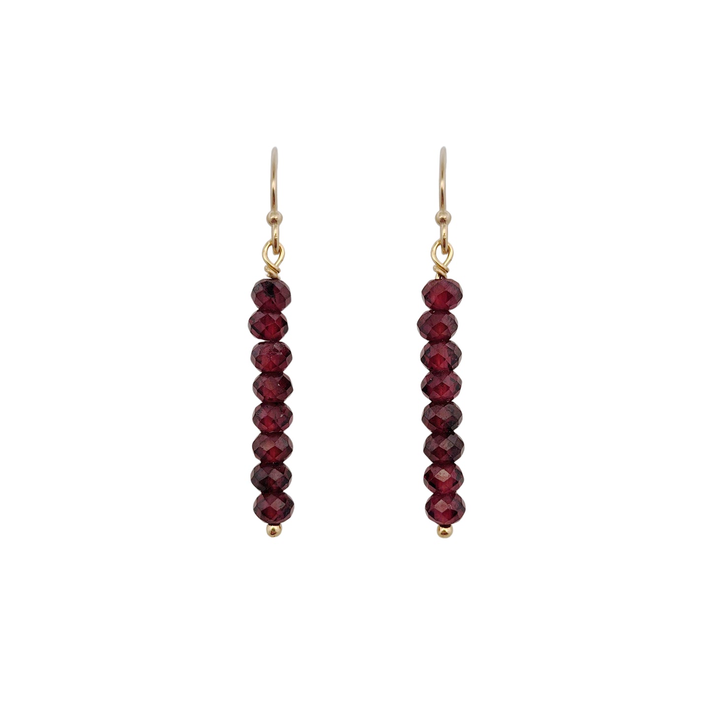 Garnet Bead Drop Earrings