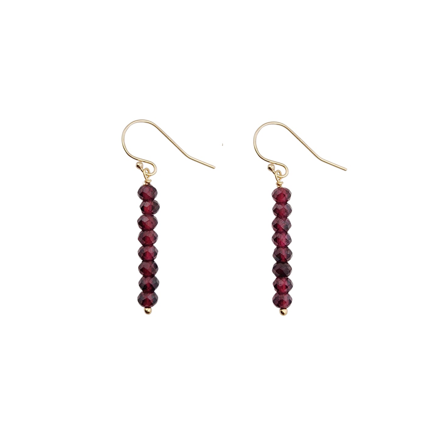 Garnet Bead Drop Earrings