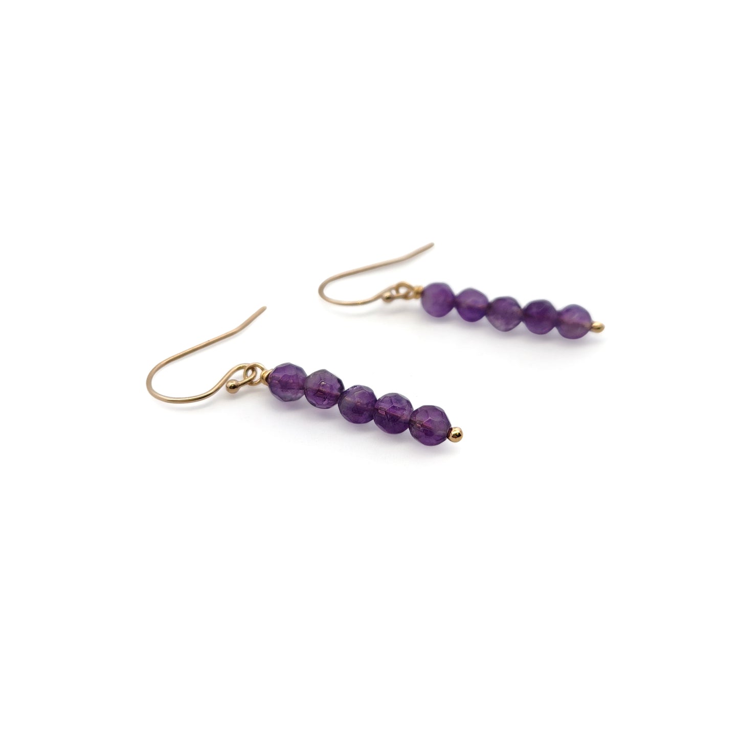 Amethyst Bead Drop Earrings