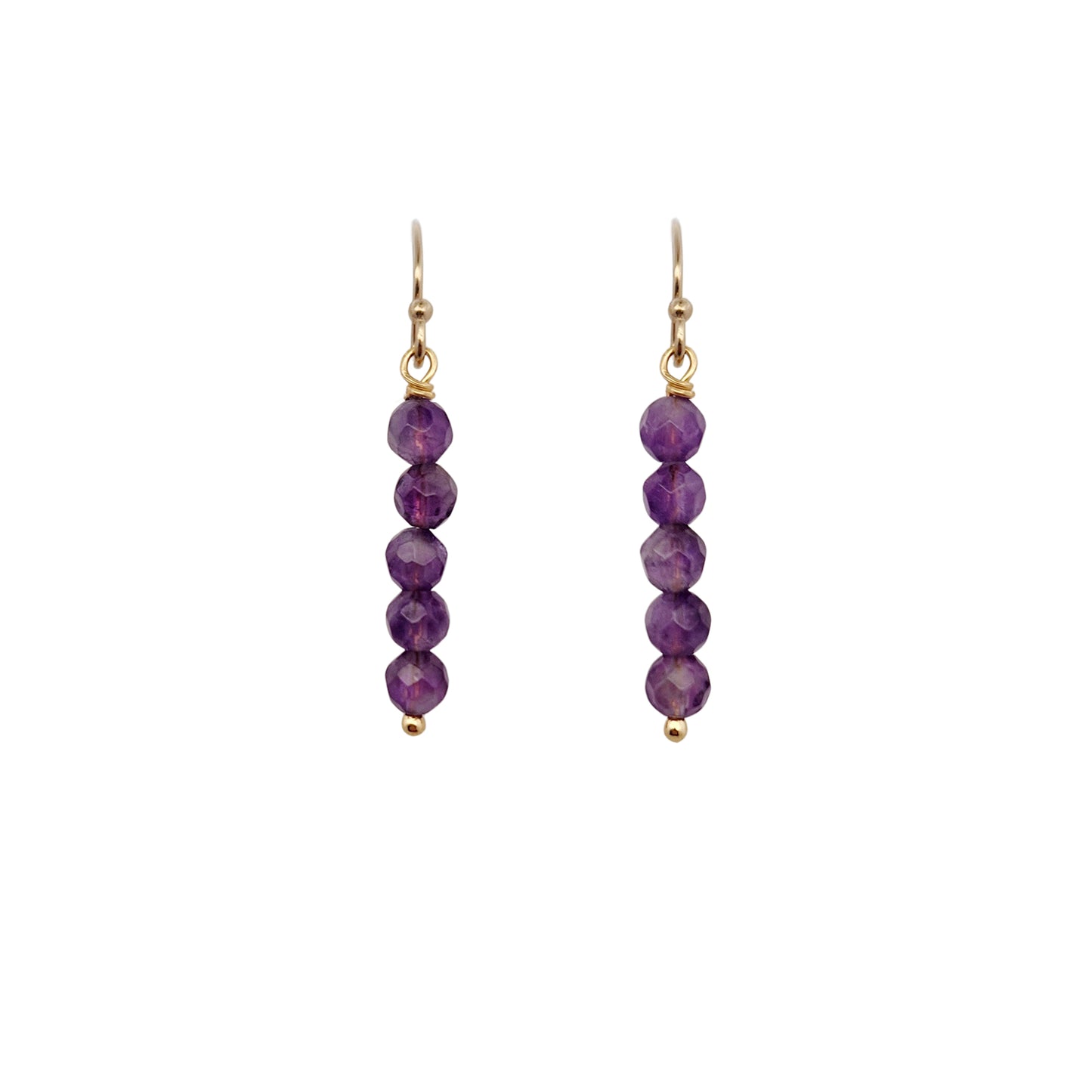 Amethyst Bead Drop Earrings