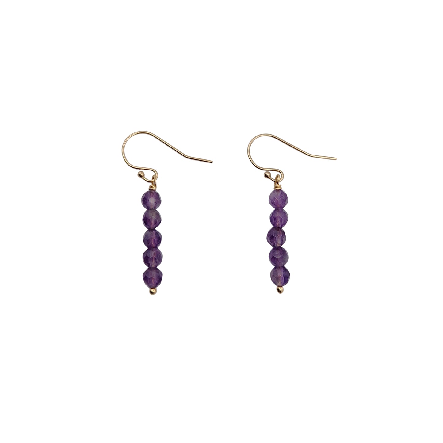 Amethyst Bead Drop Earrings