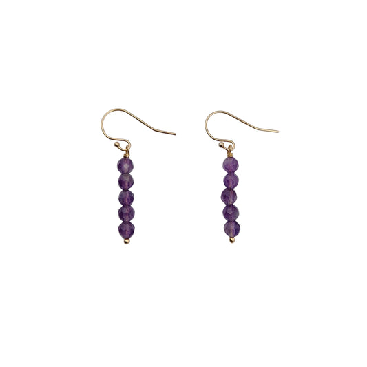 Amethyst Bead Drop Earrings