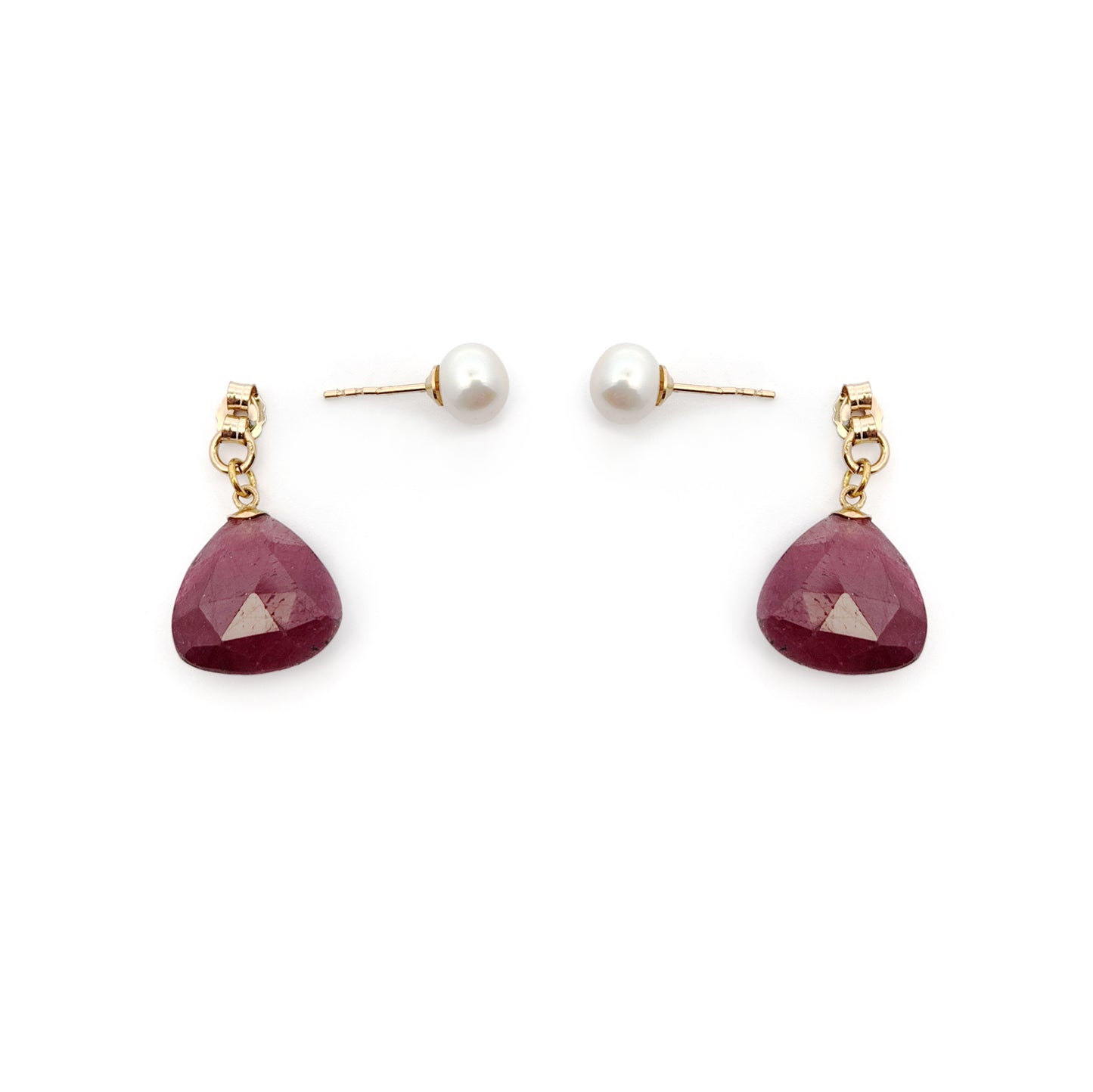 2-Ways-to-Wear Pearl & Ruby Drop Earrings