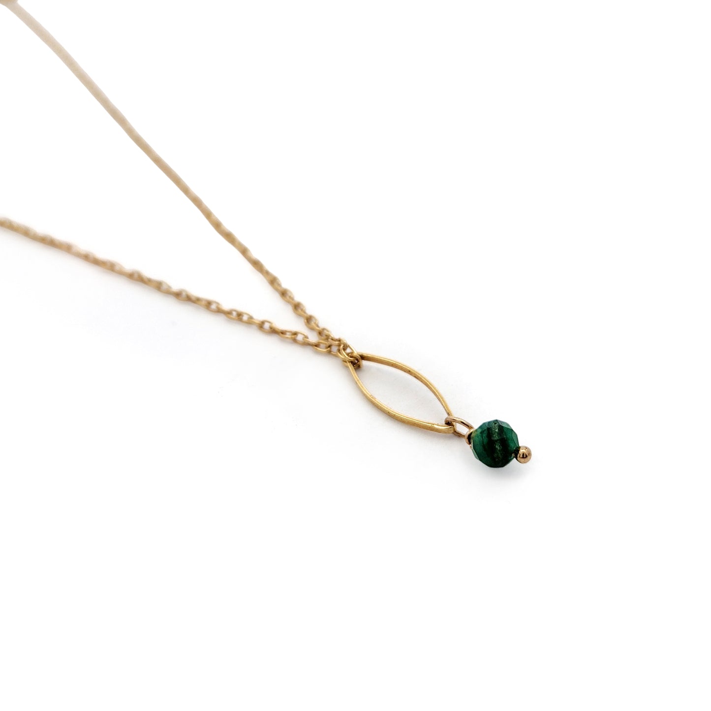 Open Marquise Shape & Emerald Drop Pendant