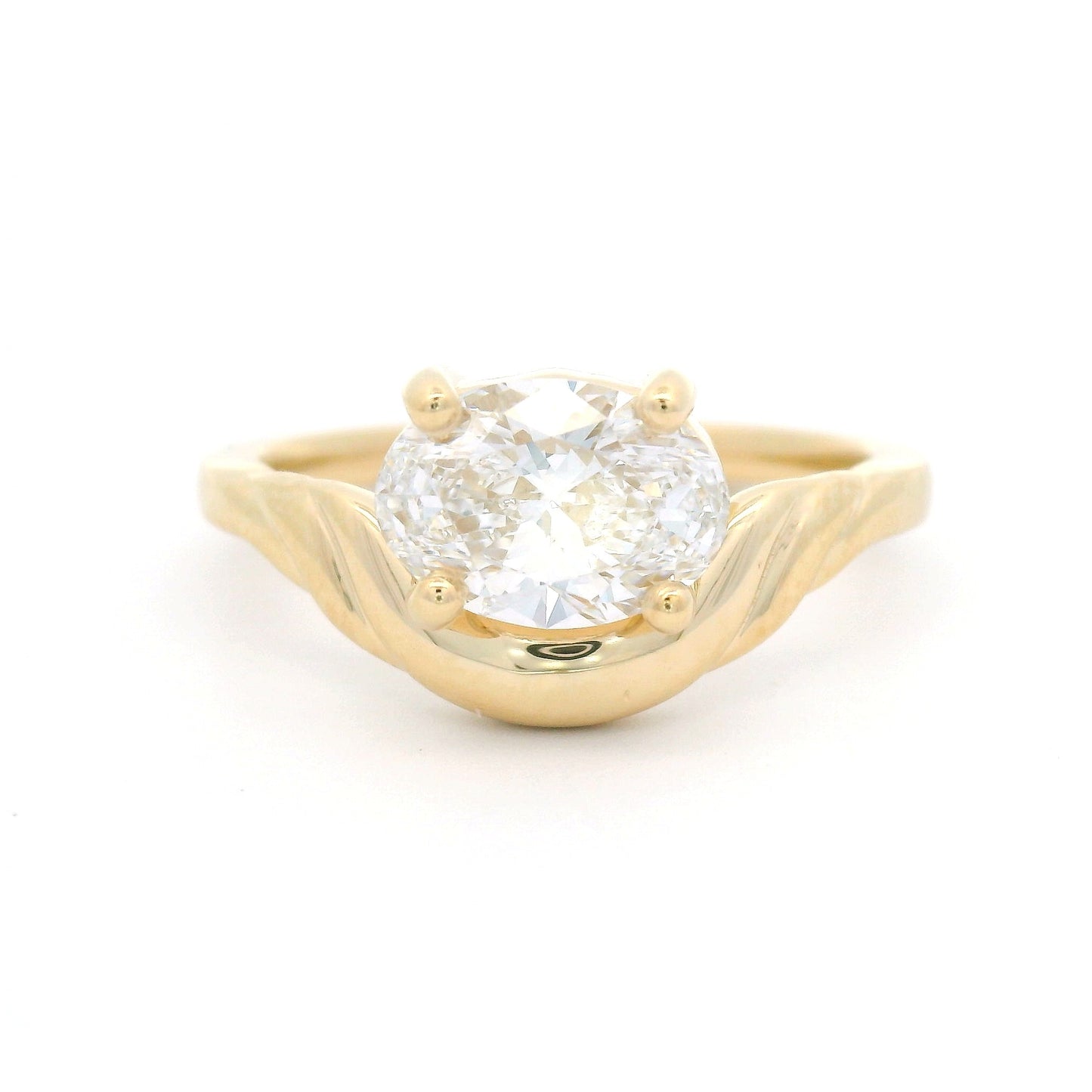 14k Yellow Engagement Solitaire with 1.14ct Lab-Grown Oval Diamond