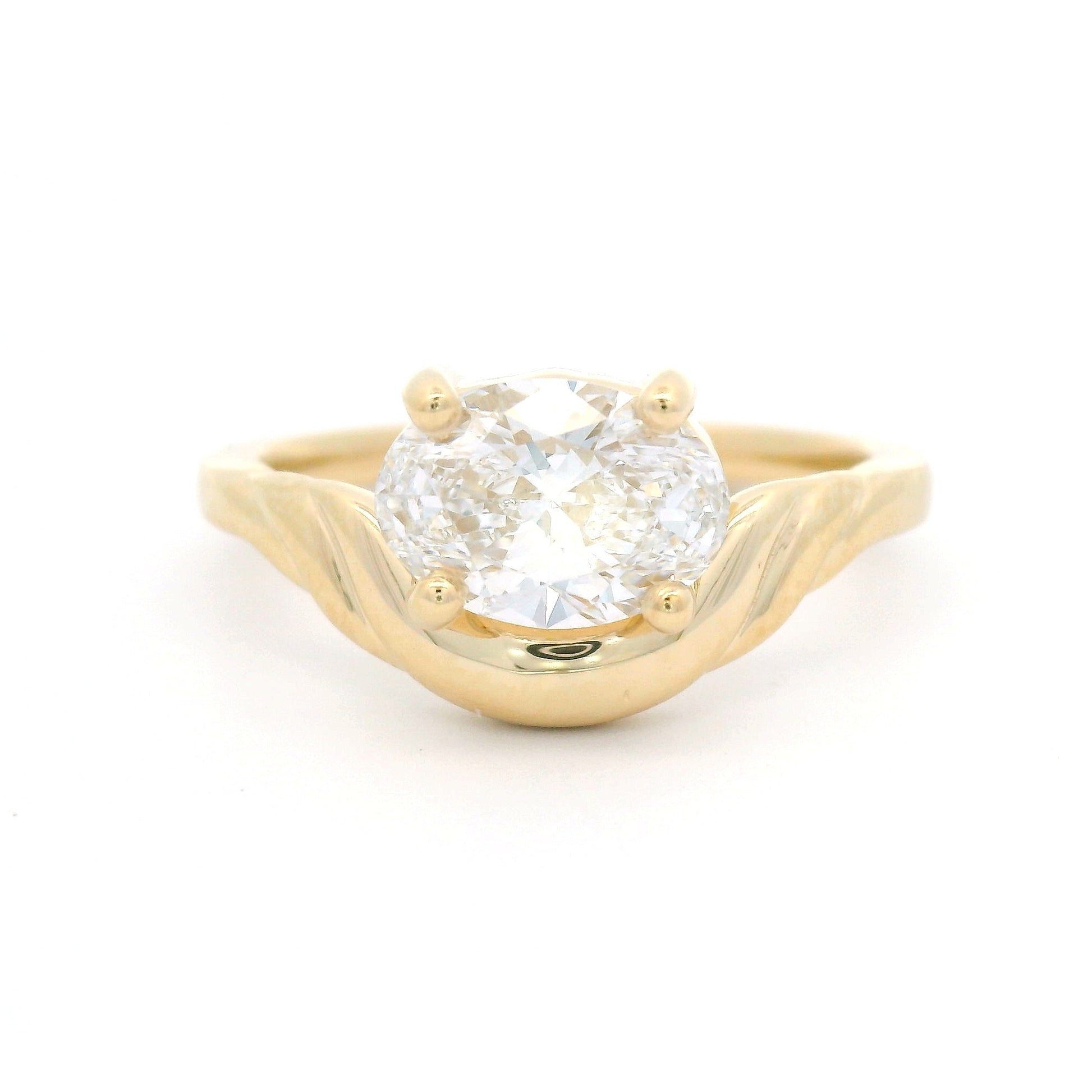 14k Yellow Engagement Solitaire with 1.14ct Lab-Grown Oval Diamond