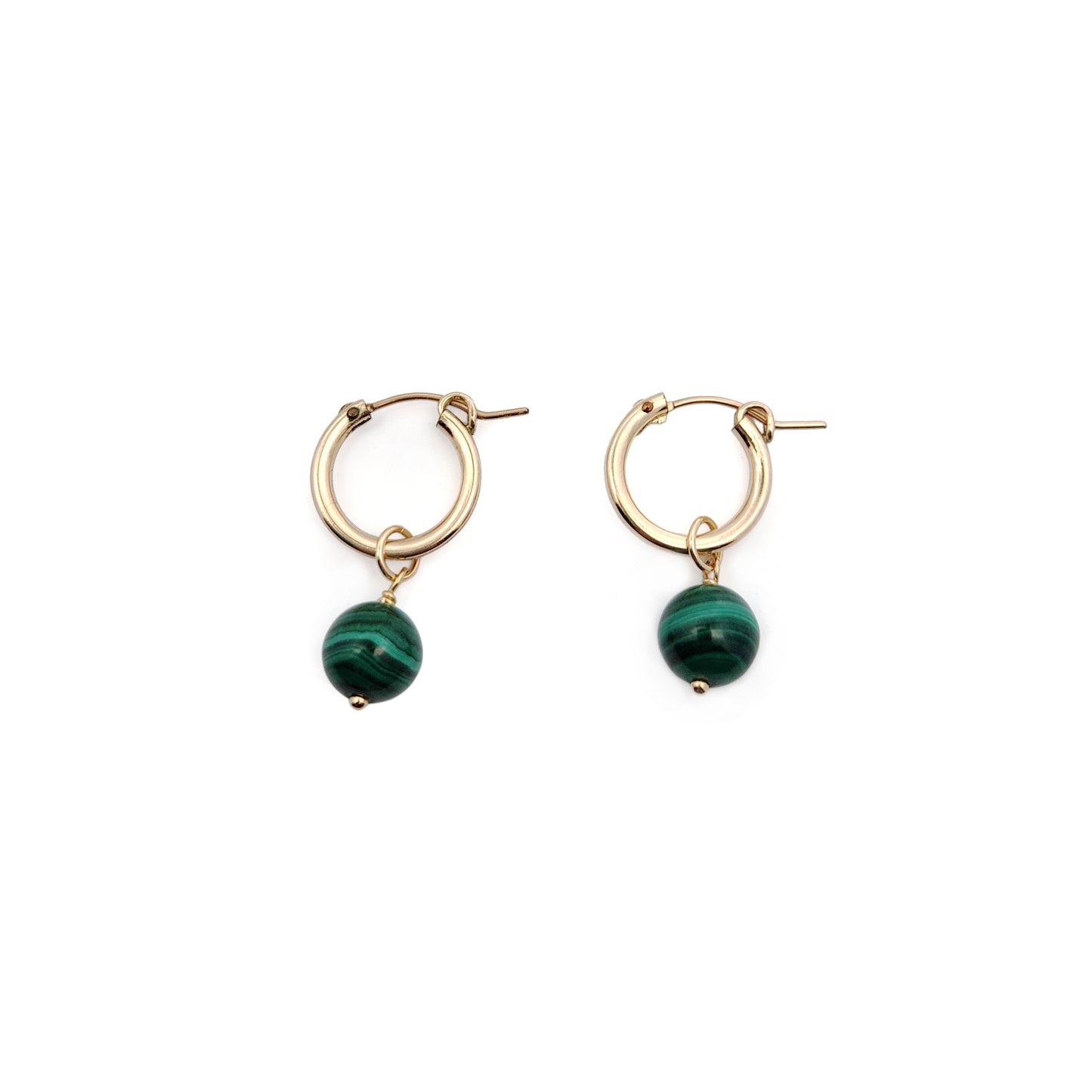 Malachite Hoop Earrings