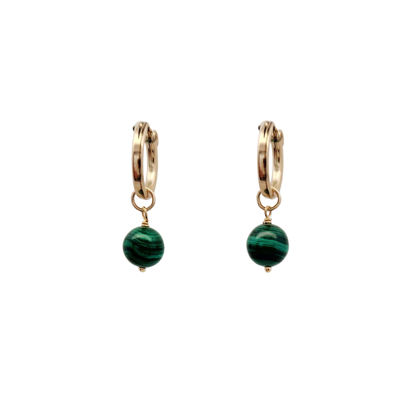 Malachite Hoop Earrings